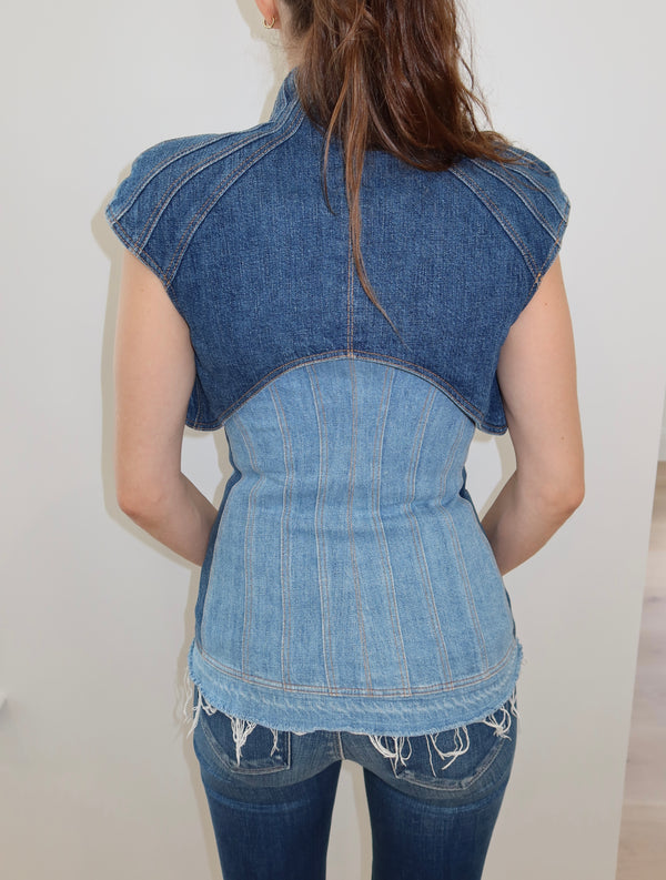 Alexander McQueen FW2002 Denim Corset Top