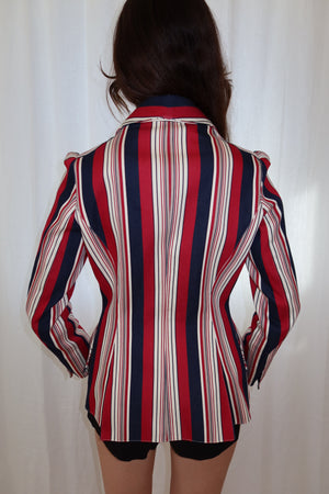 Thierry Mugler Couture 1980s Striped Blazer
