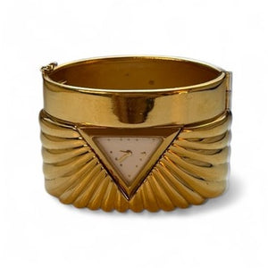 Franklin Mint 1988 Pyramid Gold Tone Watch Cuff
