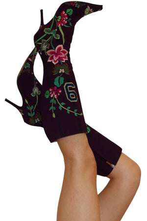 Dior by Galliano 2003 Koi Embroidered Purple Boots