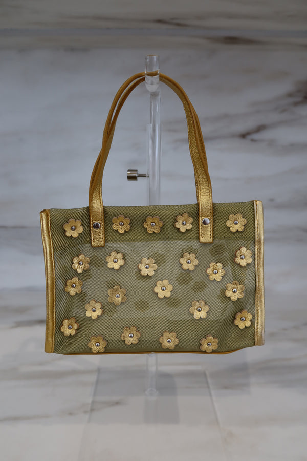 Miu Miu 1999 Gold Mesh Floral Mini Bag