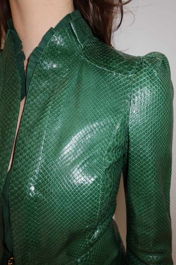 Gucci SS2006 Runway Green Python Leather Jacket