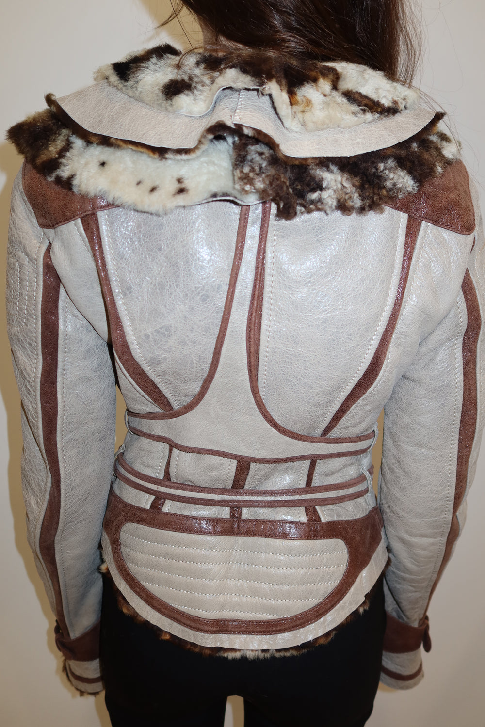 Just Cavalli Vintage Leather & Fur Jacket