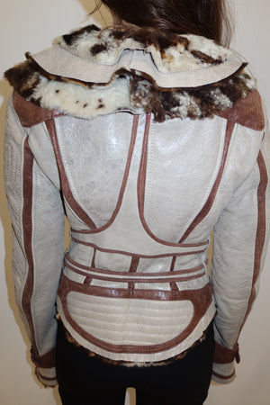 Just Cavalli Vintage Leather & Fur Jacket