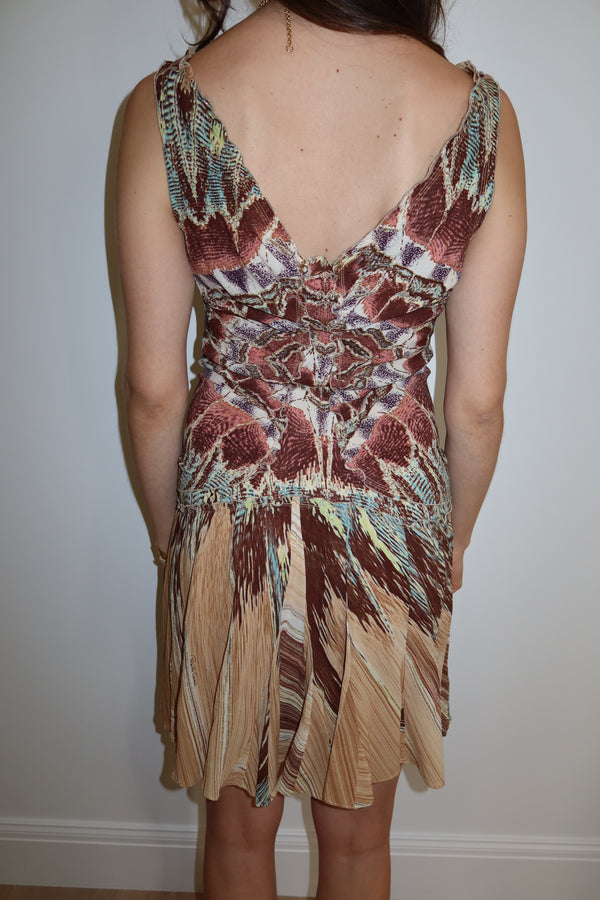 Roberto Cavalli SS2004 Feather Pattern Dress