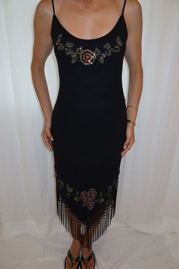 Betsey Johnson Vintage Sequin Rose Dress NWT