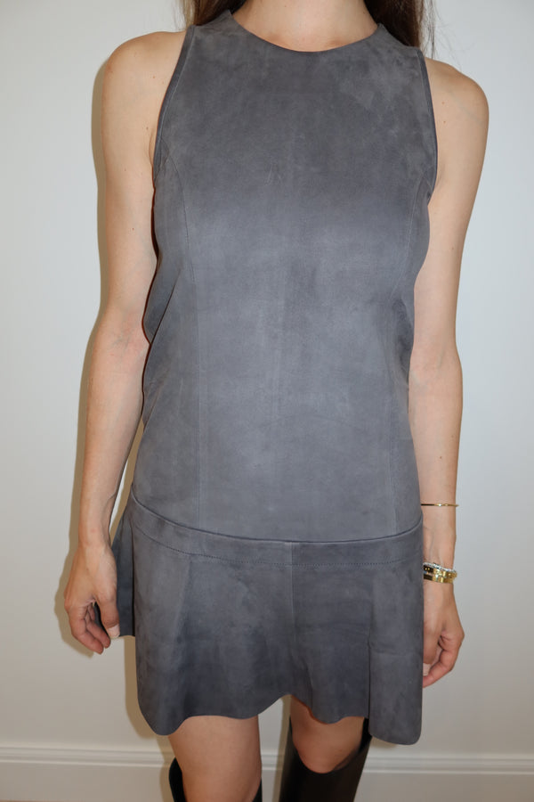 Balenciaga Vintage Gray Suede Dress