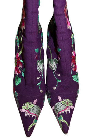 Dior by Galliano 2003 Koi Embroidered Purple Boots
