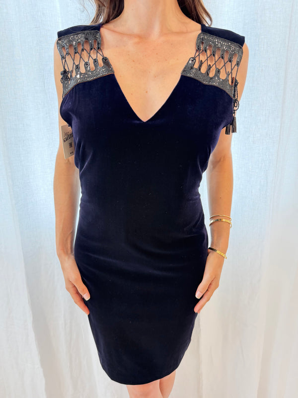 Jean Paul Gaultier 1990s Purple Velvet Dress