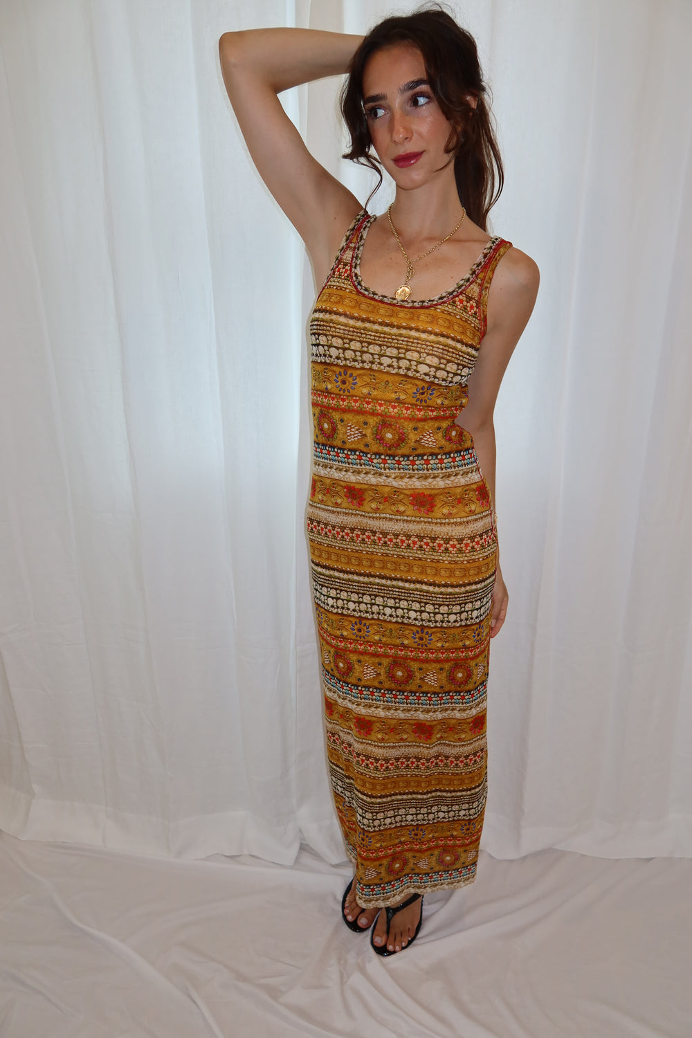 Jean Paul Gaultier Vintage Jewel Print Mesh Dress