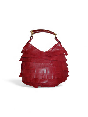 Yves Saint Laurent Red Leather St. Tropez Mombasa Bag