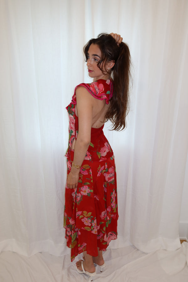 Blumarine SS2002 Silk Floral Ensemble