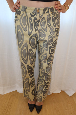 Roberto Cavalli AW2000 Psychadelic Geo Metallic Pants