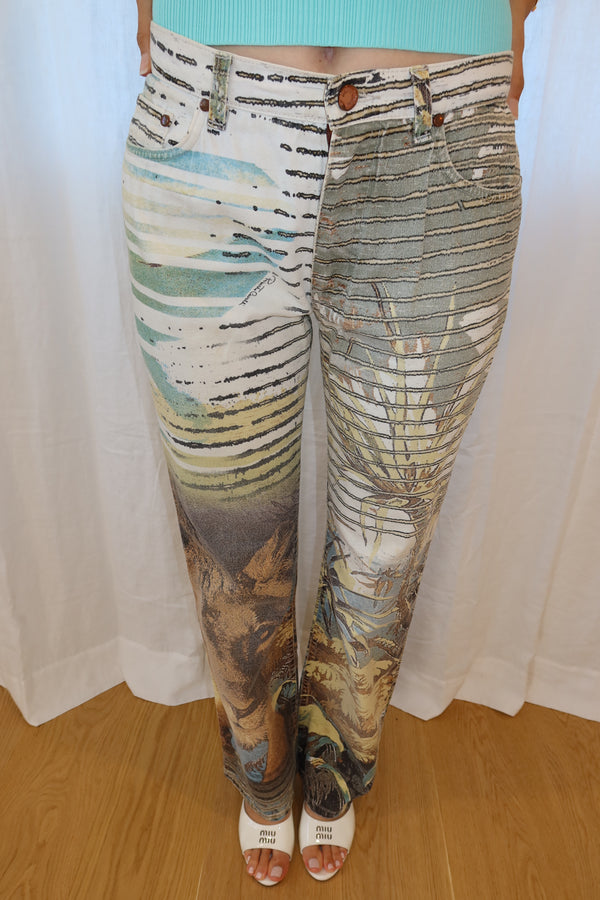 Roberto Cavalli SS2002 Lion Print Pants