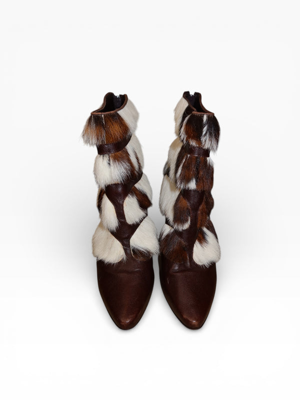 Manolo Blahnik Animal Print Pony Hair/Fur Boots