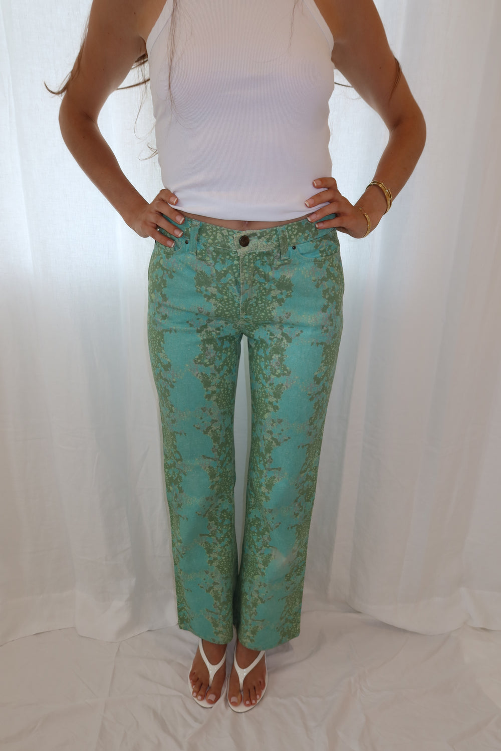 Just Cavalli 2000s Aqua Nenuphare Pants