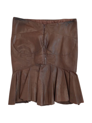 Yves Saint Laurent By Tom Ford SS2003 Leather Ruffle Mermaid Skirt