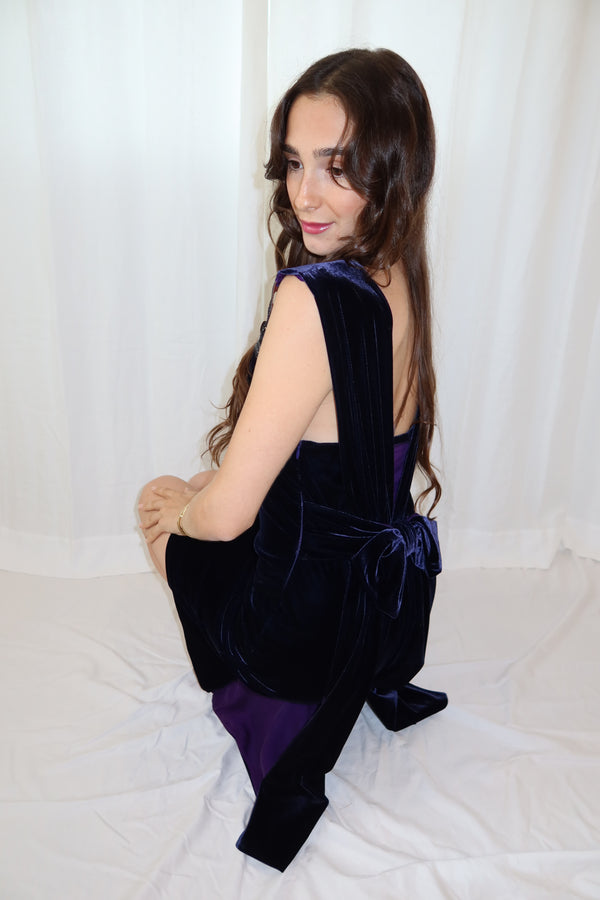 Jean Paul Gaultier 1990s Purple Velvet Dress