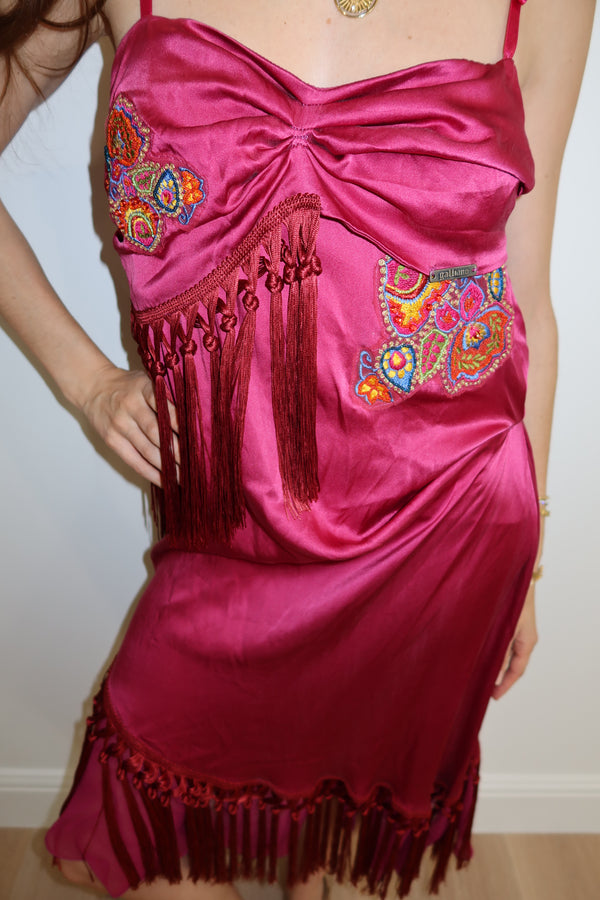 John Galliano Vintage Silk Fringe Dress