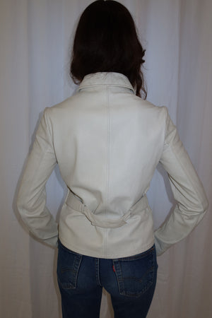 Blumarine 2000s White Leather Jacket