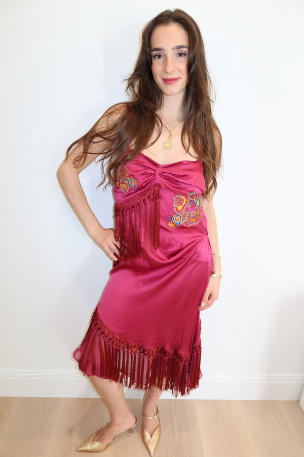 John Galliano Vintage Silk Fringe Dress