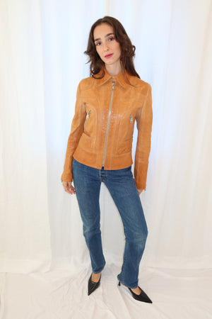 Dolce & Gabbana Caramel Leather Jacket
