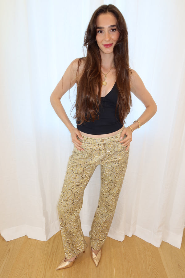 Roberto Cavalli SS2000 Gold Baroque Pants