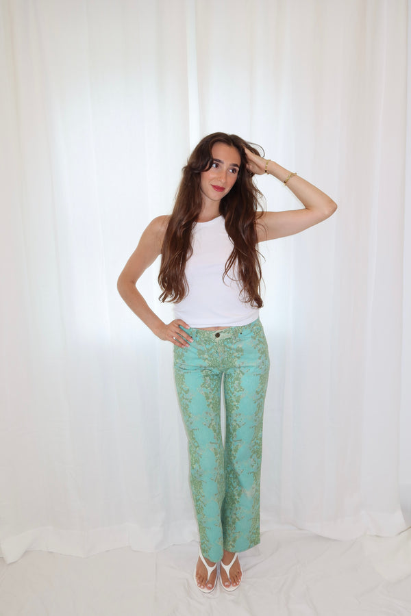 Just Cavalli 2000s Aqua Nenuphare Pants
