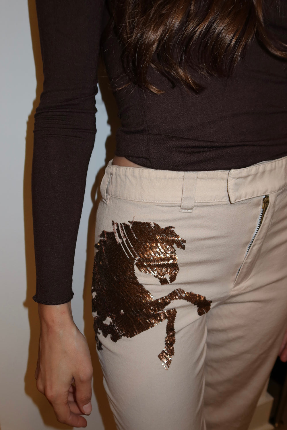 Chloé SS2001 Sequin Horse Trousers