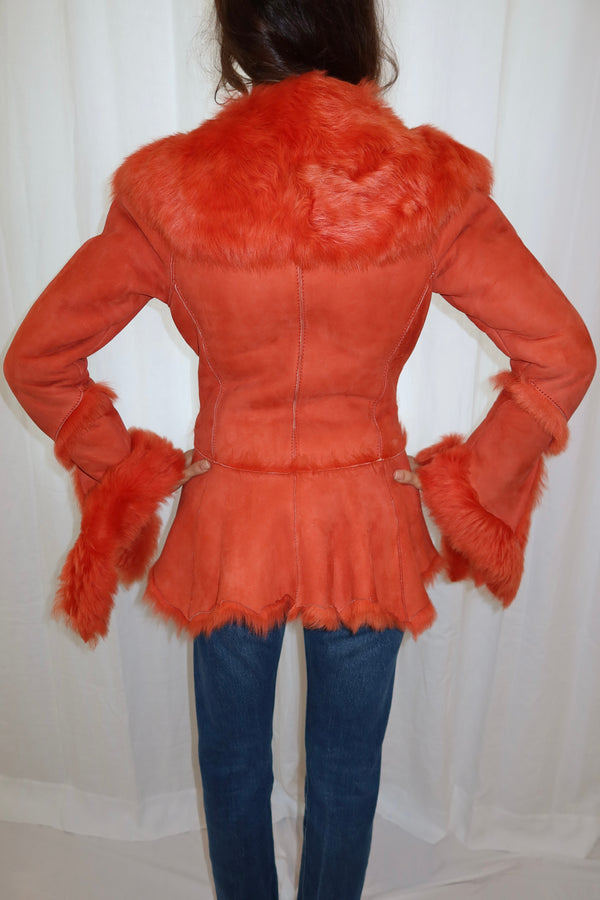 Roberto Cavalli Vintage Orange Fur Jacket