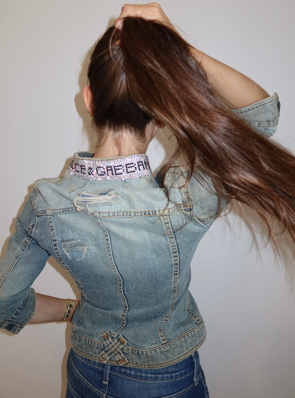 Dolce & Gabbana SS2003 Rhinestone Denim Jacket