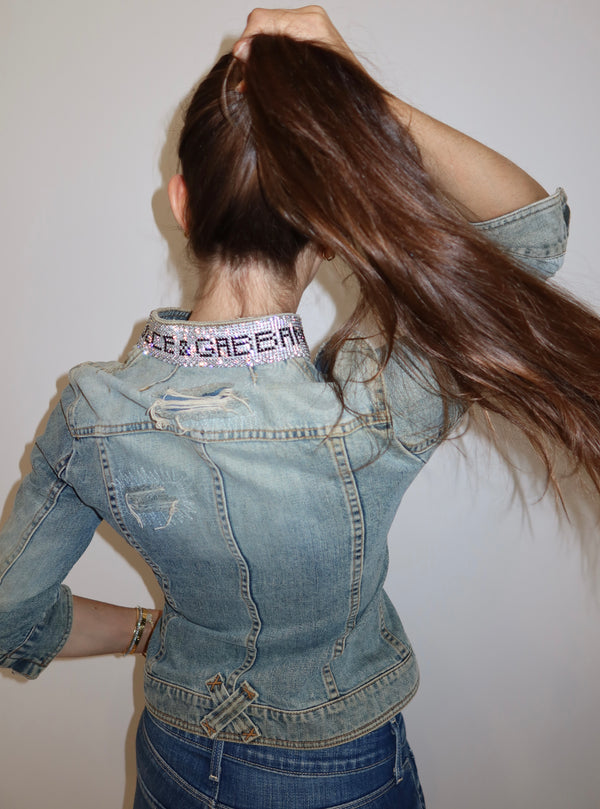 Dolce & Gabbana SS2003 Rhinestone Denim Jacket