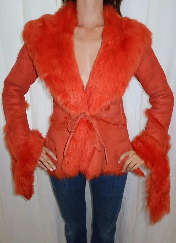 Roberto Cavalli Vintage Orange Fur Jacket