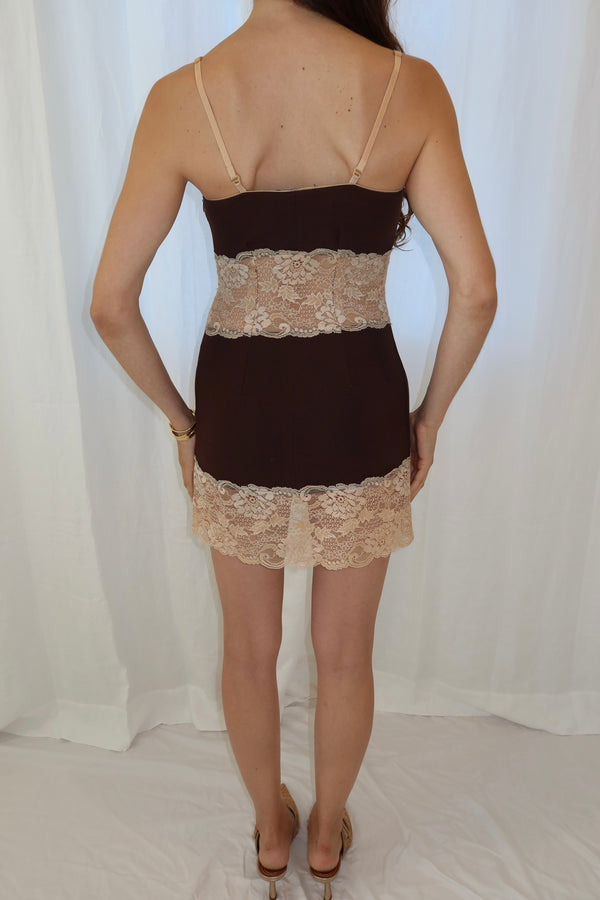 D&G by Dolce & Gabbana 1997 Lace Accented Dress