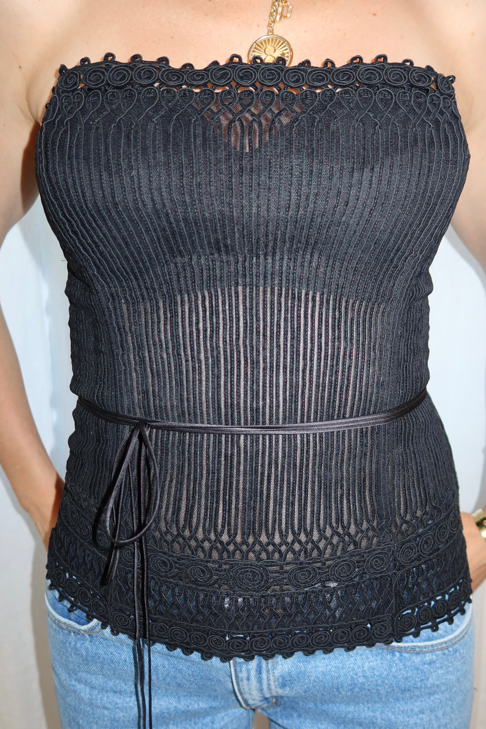 La Perla Vintage Deadstock Black Corset Top