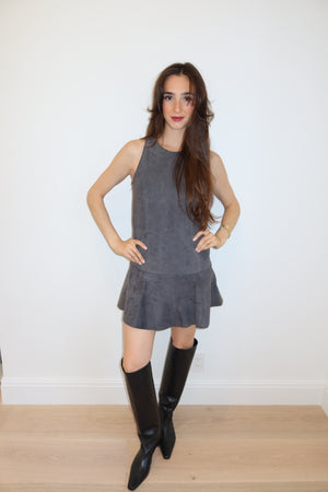 Balenciaga Vintage Gray Suede Dress