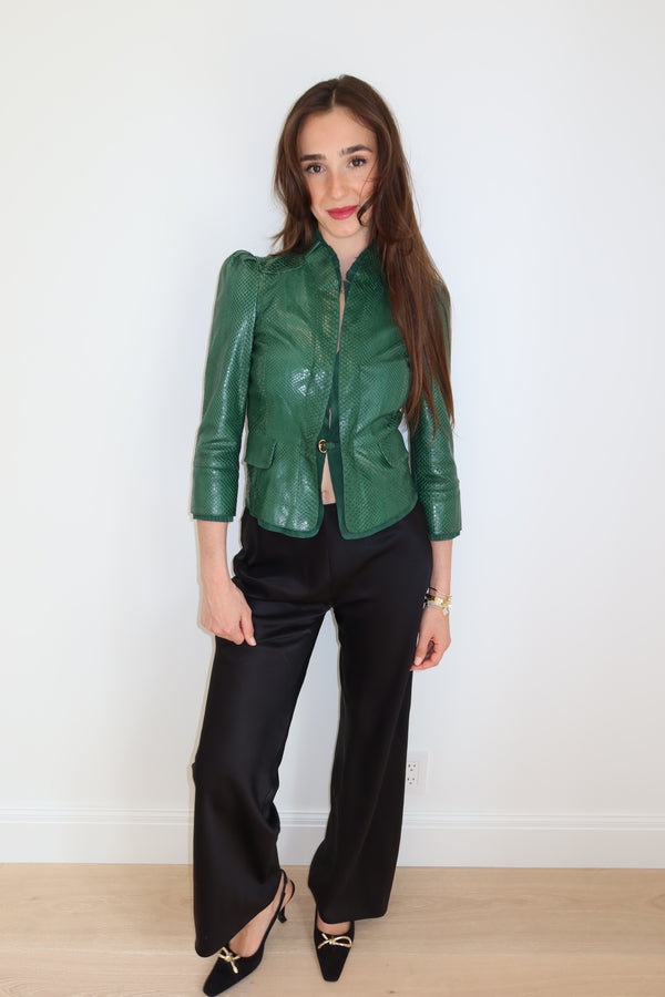 Gucci SS2006 Runway Green Python Leather Jacket