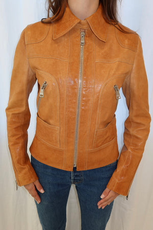 Dolce & Gabbana Caramel Leather Jacket