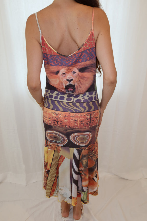 Class by Roberto Cavalli 2000s Lion Print Dress