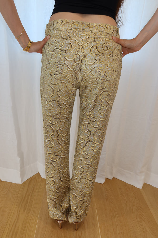Roberto Cavalli SS2000 Gold Baroque Pants