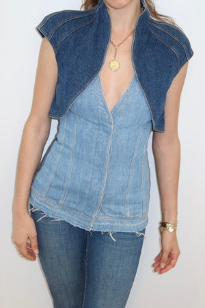 Alexander McQueen FW2002 Denim Corset Top