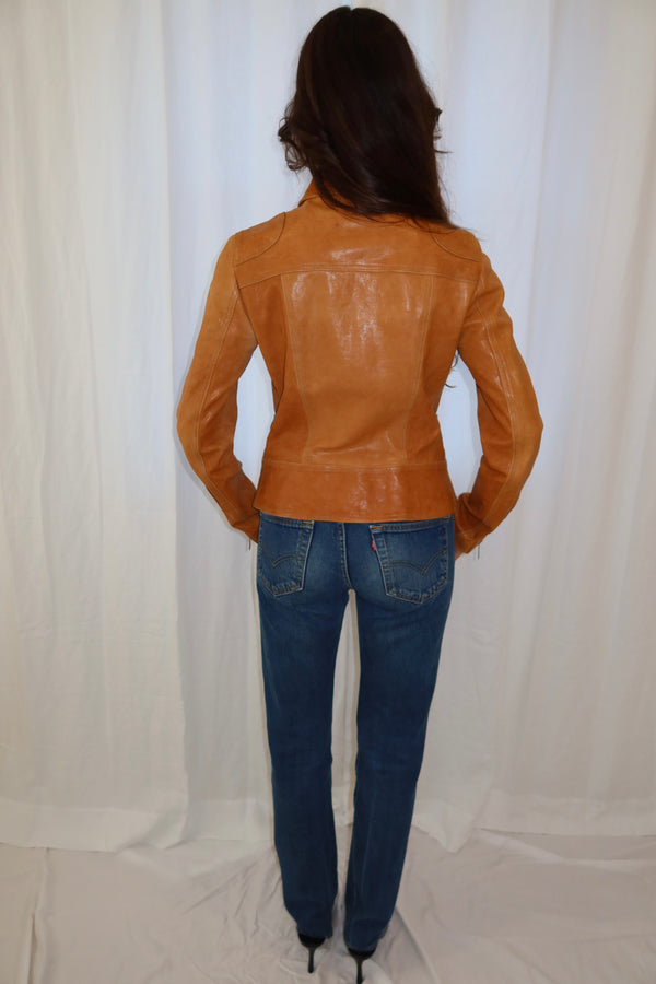 Dolce & Gabbana Caramel Leather Jacket