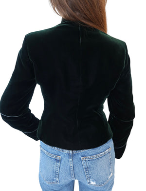 Yves Saint Laurent by Stefano Pilati Green Velvet Military Jacket
