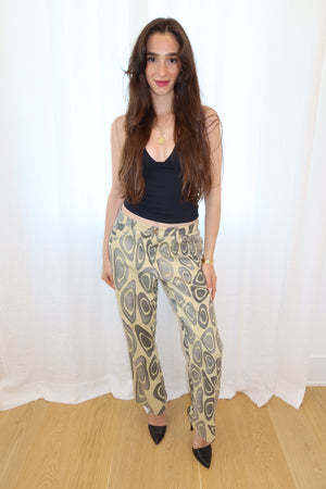 Roberto Cavalli AW2000 Psychadelic Geo Metallic Pants