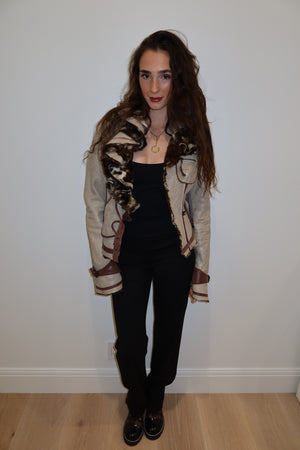 Just Cavalli Vintage Leather & Fur Jacket