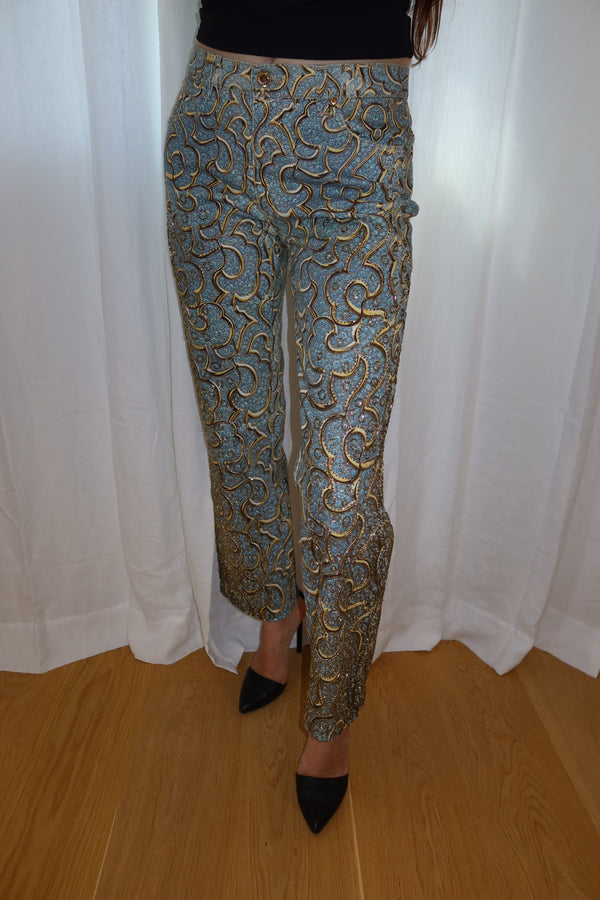 Roberto Cavalli SS2000 Campaign Beaded Baroque Pants