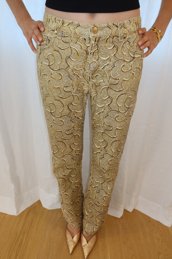 Roberto Cavalli SS2000 Gold Baroque Pants