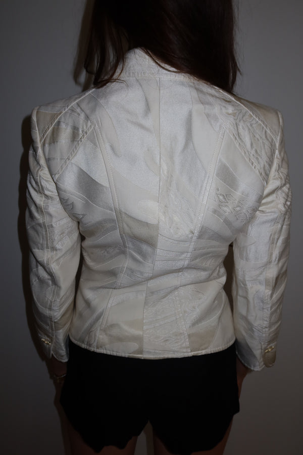Versace Jacquard White Blazer