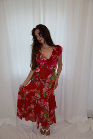 Blumarine SS2002 Silk Floral Ensemble