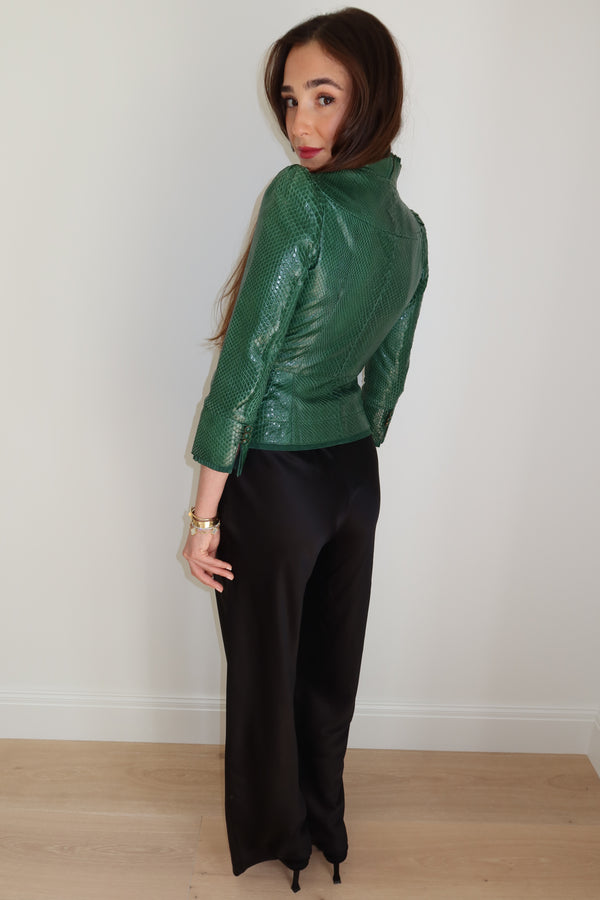 Gucci SS2006 Runway Green Python Leather Jacket